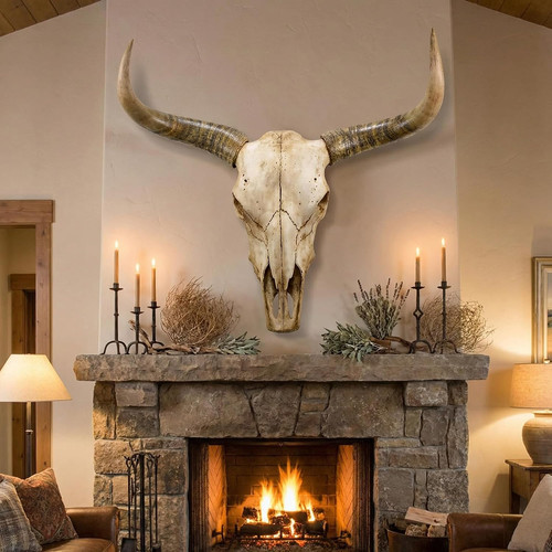 70in longhorn wall - wall, decor